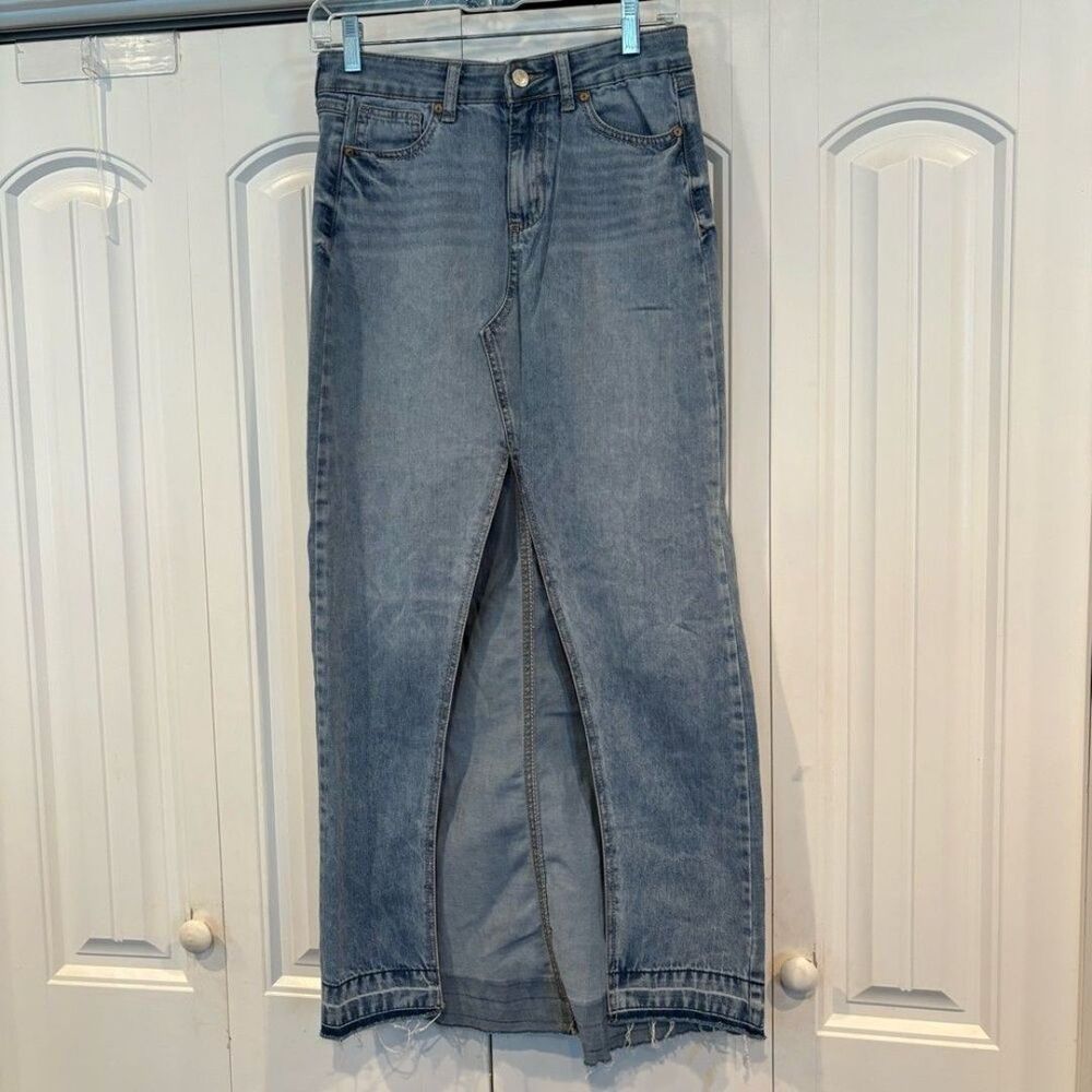 Sincerely Jules High Slit Denim Maxi Skirt Size 1/25